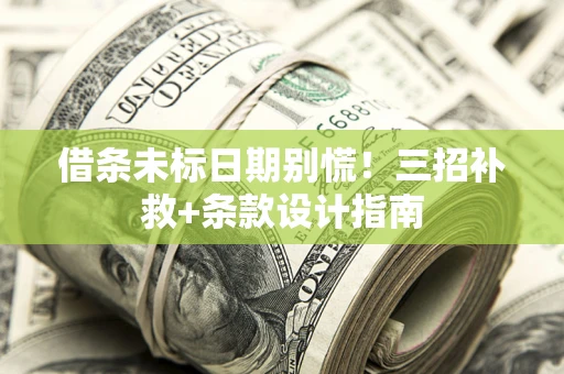 武汉借条未标日期别慌！三招补救+条款设计指南