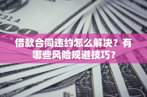 武汉借款合同违约怎么解决？有哪些风险规避技巧？
